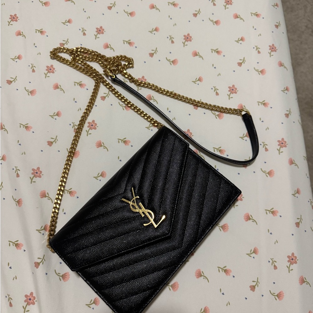 Yves Saint Laurent Black Quilted Chain Bag